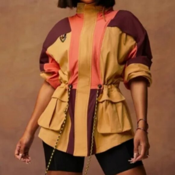 Fabletics Khloe Kardashian Women's The Heights Cargo Jacket Colorblock SIZE M - Picture 1 of 7